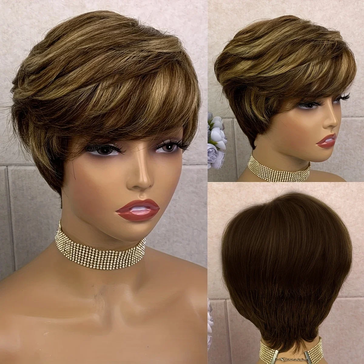 Pixie Cut Human Hair Wigs For Women 6inch Short Straight Human Hair Wigs Machine Made
Pixie Cut Human Hair Wigs For Women 6inch Short Straight Human Hair Wigs Machine Made