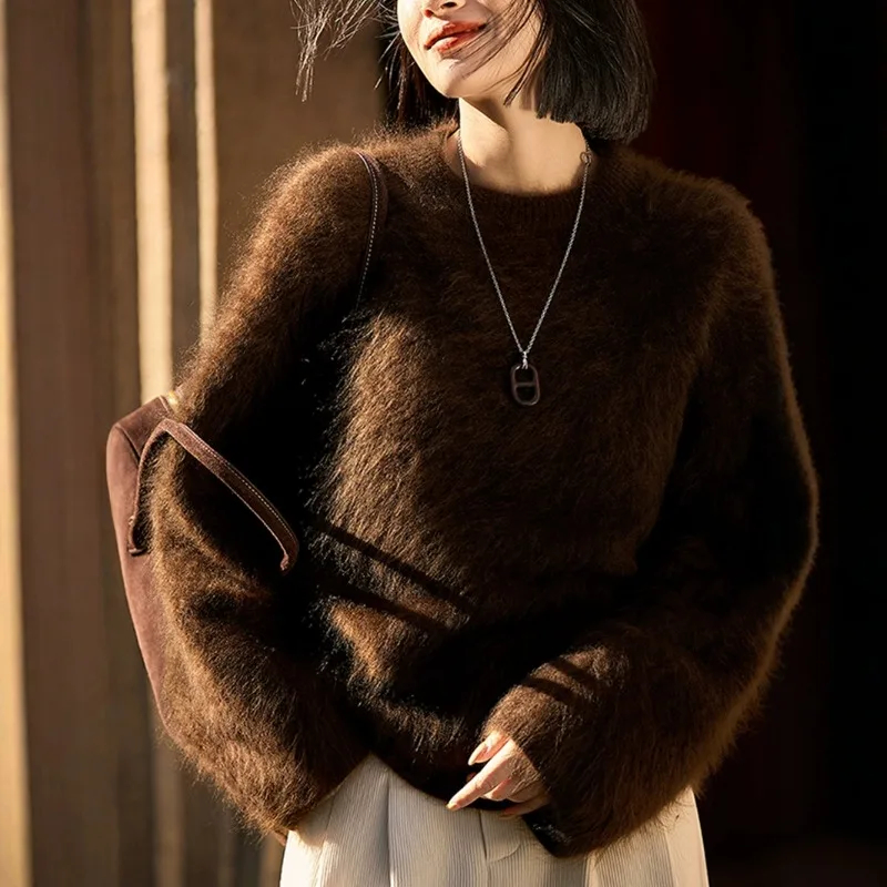 Новый модный свитер из искусственного меха и вязаного кашемира для женщин, осенне-зимний свитер
Новый модный свитер из искусственного меха и вязаного кашемира для женщин, осенне-зимний свитер