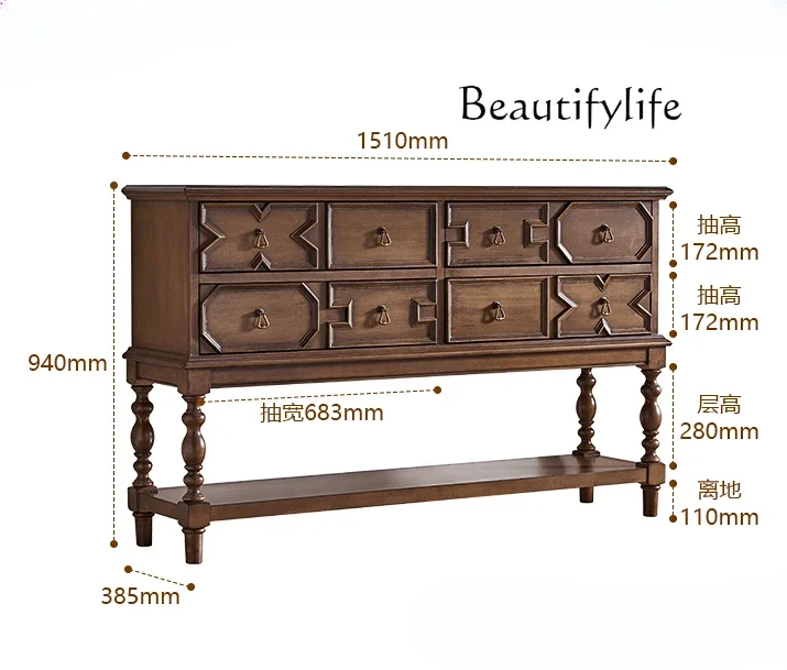 American retro solid wood porch cabinet entry living room simple storage cabinet
American retro solid wood porch cabinet entry living room simple storage cabinet