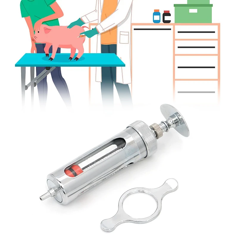 20ml 50ml Veterinary Syringes Metal Pig Cattle Sheep Injector with Needles Animal Veterinary Tools Livestock Medicine Feeder
20ml 50ml Veterinary Syringes Metal Pig Cattle Sheep Injector with Needles Animal Veterinary Tools Livestock Medicine Feeder