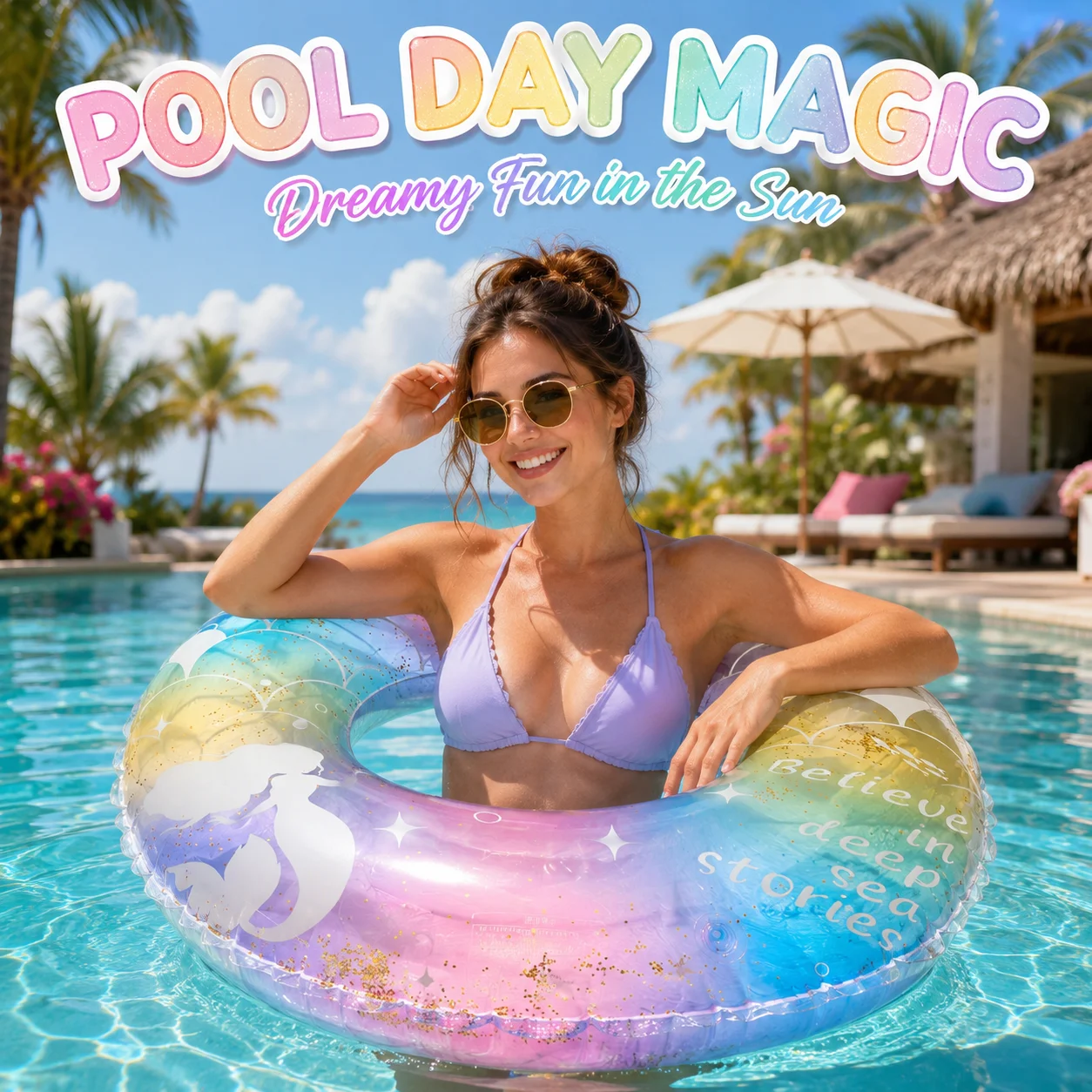 1PC Mermaid Inflatable Swim Ring, Adult Pool Floats Tube. Glitter Transparent Swimming Ring for Beach Pool Summer Water Fun
1PC Mermaid Inflatable Swim Ring, Adult Pool Floats Tube. Glitter Transparent Swimming Ring for Beach Pool Summer Water Fun