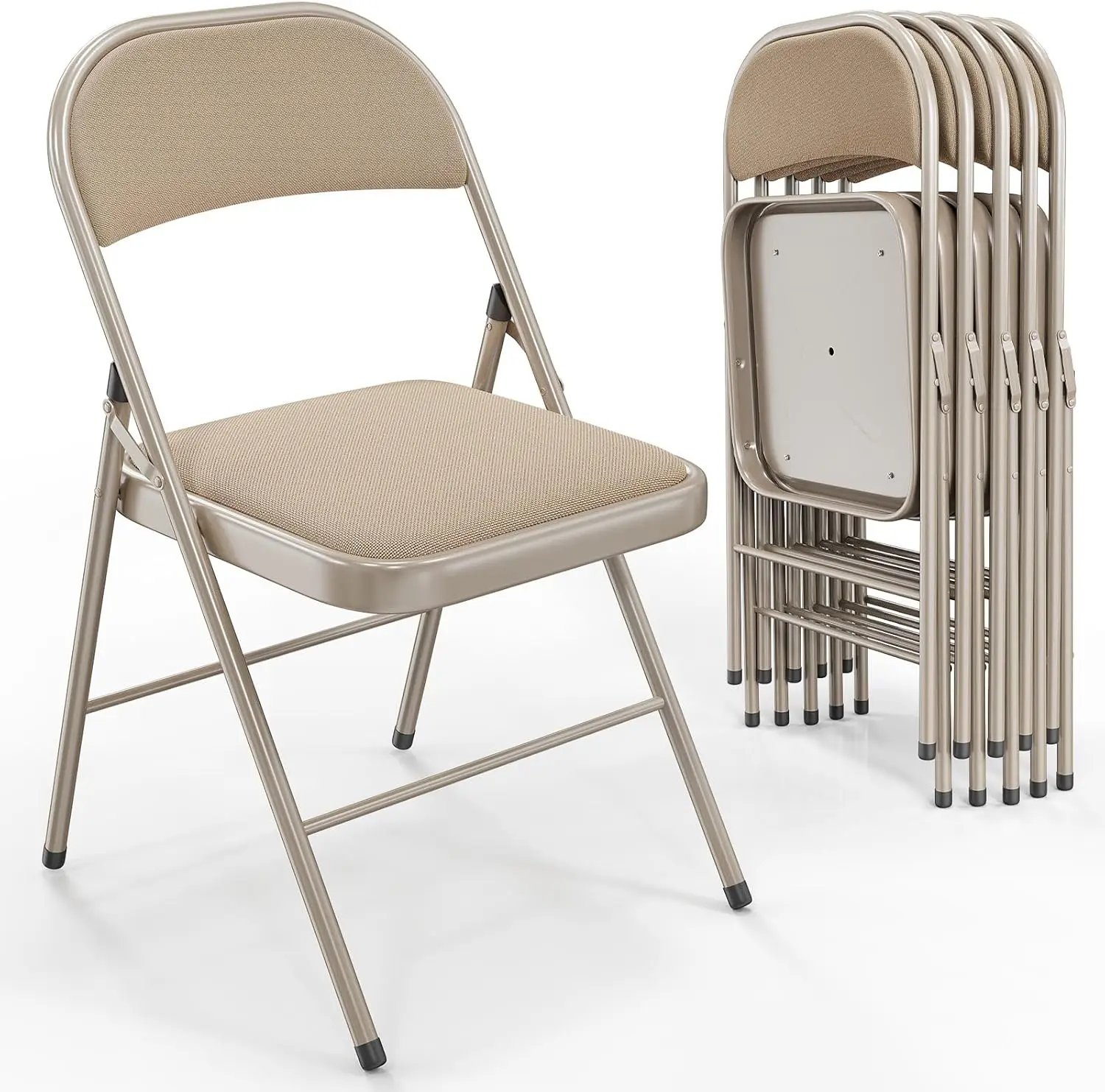 Folding Chairs With Padded Seats, Metal Frame With Fabric Seat & Back, Acity 350 Lbs, Khaki, Set Of 6
Folding Chairs With Padded Seats, Metal Frame With Fabric Seat & Back, Acity 350 Lbs, Khaki, Set Of 6