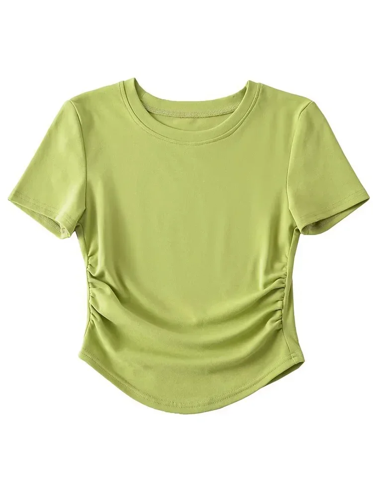 Harajuku Women Crew Neck Short Sleeve Cotton Tee With Ruched Sides Detail T-shirts
Harajuku Women Crew Neck Short Sleeve Cotton Tee With Ruched Sides Detail T-shirts