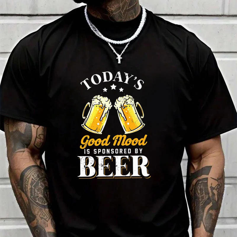 Good Mood Is Sponsored By Beer Men's Fashion T-shirt Casual Trendy Tshirts For Summer Short Sleeve Comfortable Tops
Good Mood Is Sponsored By Beer Men's Fashion T-shirt Casual Trendy Tshirts For Summer Short Sleeve Comfortable Tops