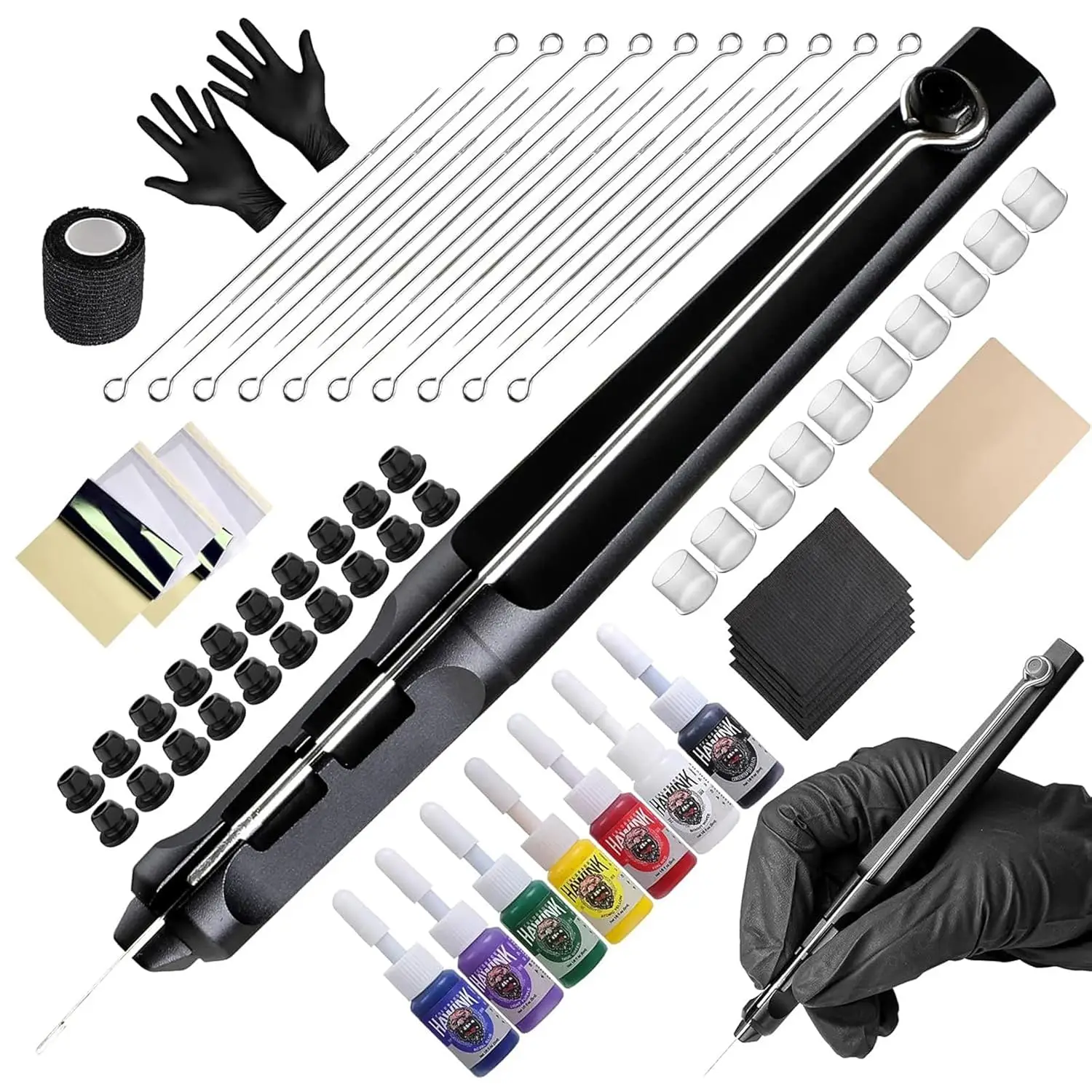 Professional Tattoo Pen Kit with 7 Ink Colors and 20 Needles for Hand Poke Stick Tattooing
Professional Tattoo Pen Kit with 7 Ink Colors and 20 Needles for Hand Poke Stick Tattooing