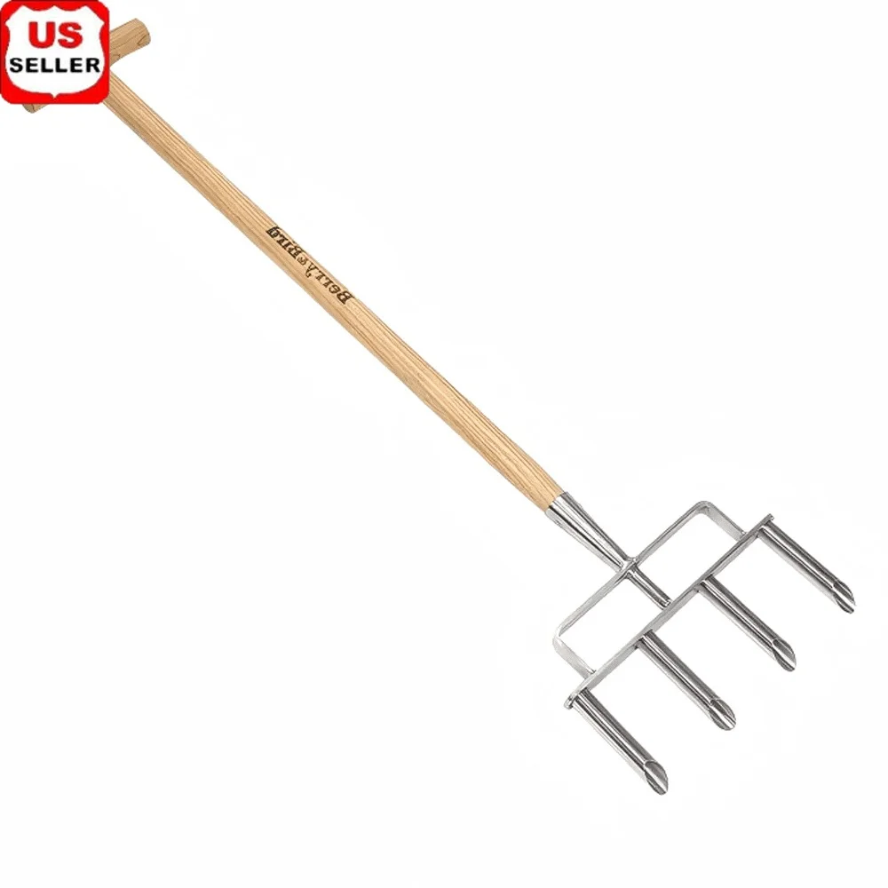 Manual Lawn Aerator Tool with 4 Spike Tines Soil Aeration and Thatch Removal High Efficiency Comfortable Grip Durable Stainless
Manual Lawn Aerator Tool with 4 Spike Tines Soil Aeration and Thatch Removal High Efficiency Comfortable Grip Durable Stainless