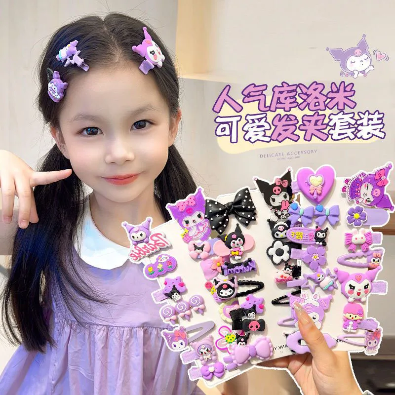 Sanrio Kuromi Princess Hairclip 14Pcs Anime Figure Girls Hair Barrette Exquisite Black Bow Babies Hair Accessories Student Gifts
Sanrio Kuromi Princess Hairclip 14Pcs Anime Figure Girls Hair Barrette Exquisite Black Bow Babies Hair Accessories Student Gifts