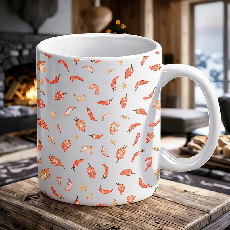 Watercolor Chili Pepper Print Ceramic Mug Cinco de Mayo Coffee Cup, milk cup, office cup, gift for friends, fade-resistant
Watercolor Chili Pepper Print Ceramic Mug Cinco de Mayo Coffee Cup, milk cup, office cup, gift for friends, fade-resistant