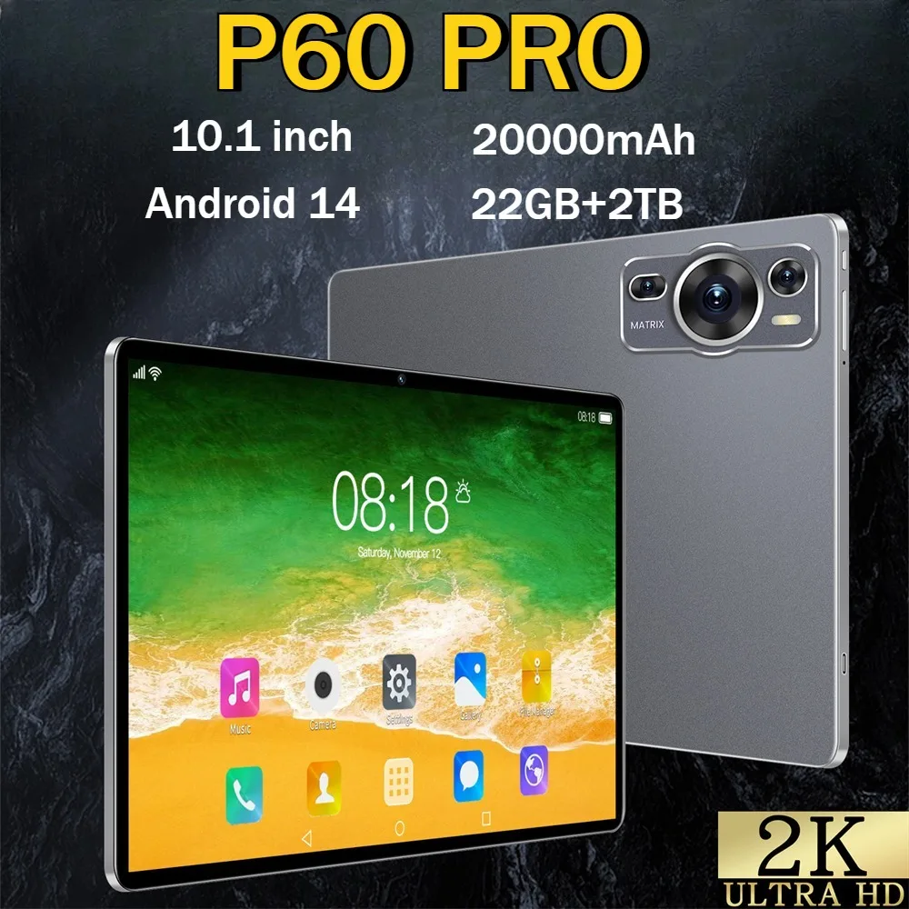 2025 New P60 Pro 10.1'' HD Screen Original 4G 5G Dual Sim Tablet Android 14 kids Tablet 20000mAh Global Version Tab Tablets PC
2025 New P60 Pro 10.1'' HD Screen Original 4G 5G Dual Sim Tablet Android 14 kids Tablet 20000mAh Global Version Tab Tablets PC