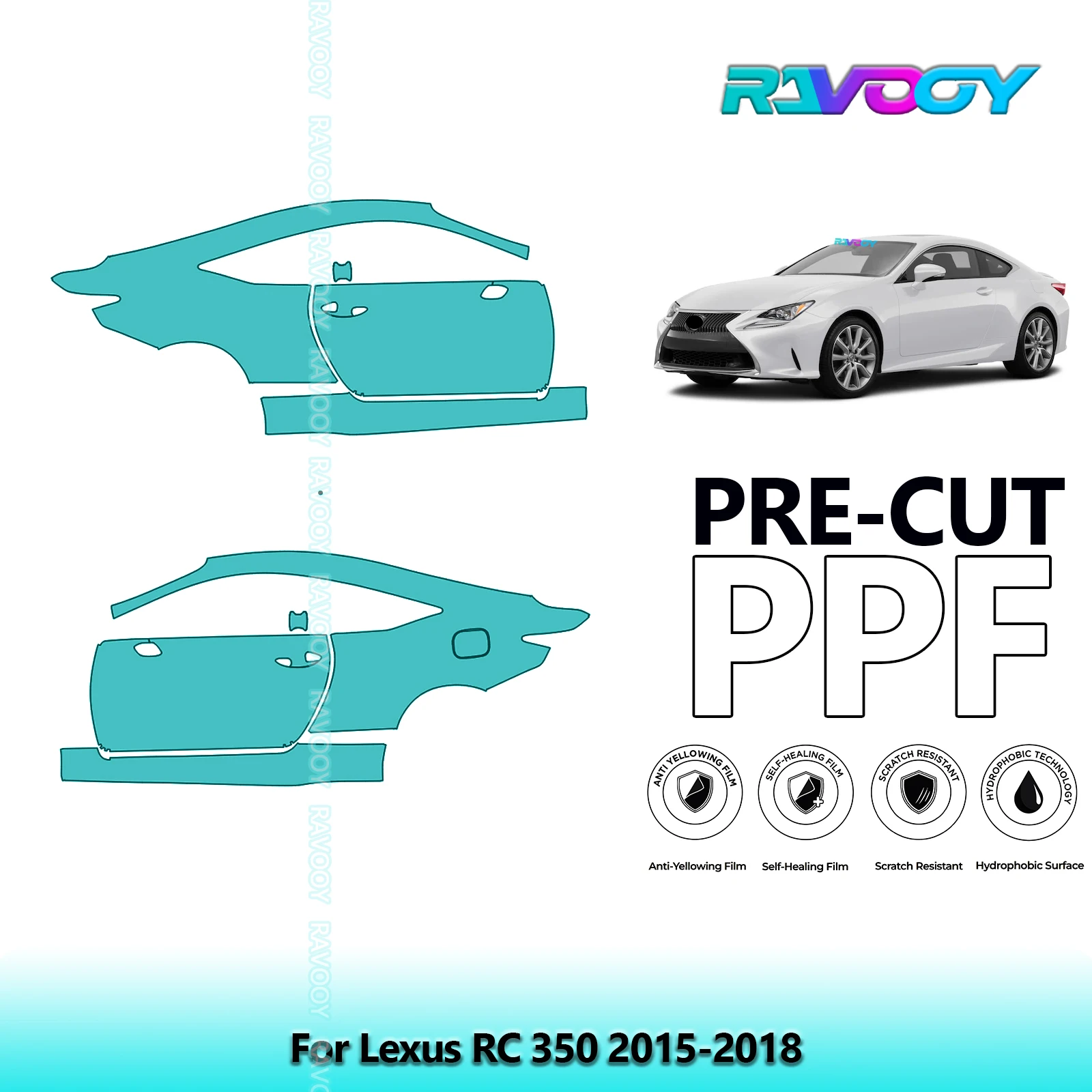 Для Lexus RC 350 2015-2018 8,5 мил прозрачный матовый предварительно вырезанный комплект PPF для дверей и стойки A/B, комплект защитной пленки для краски из ТПУ
Для Lexus RC 350 2015-2018 8,5 мил прозрачный матовый предварительно вырезанный комплект PPF для дверей и стойки A/B, комплект защитной пленки для краски из ТПУ