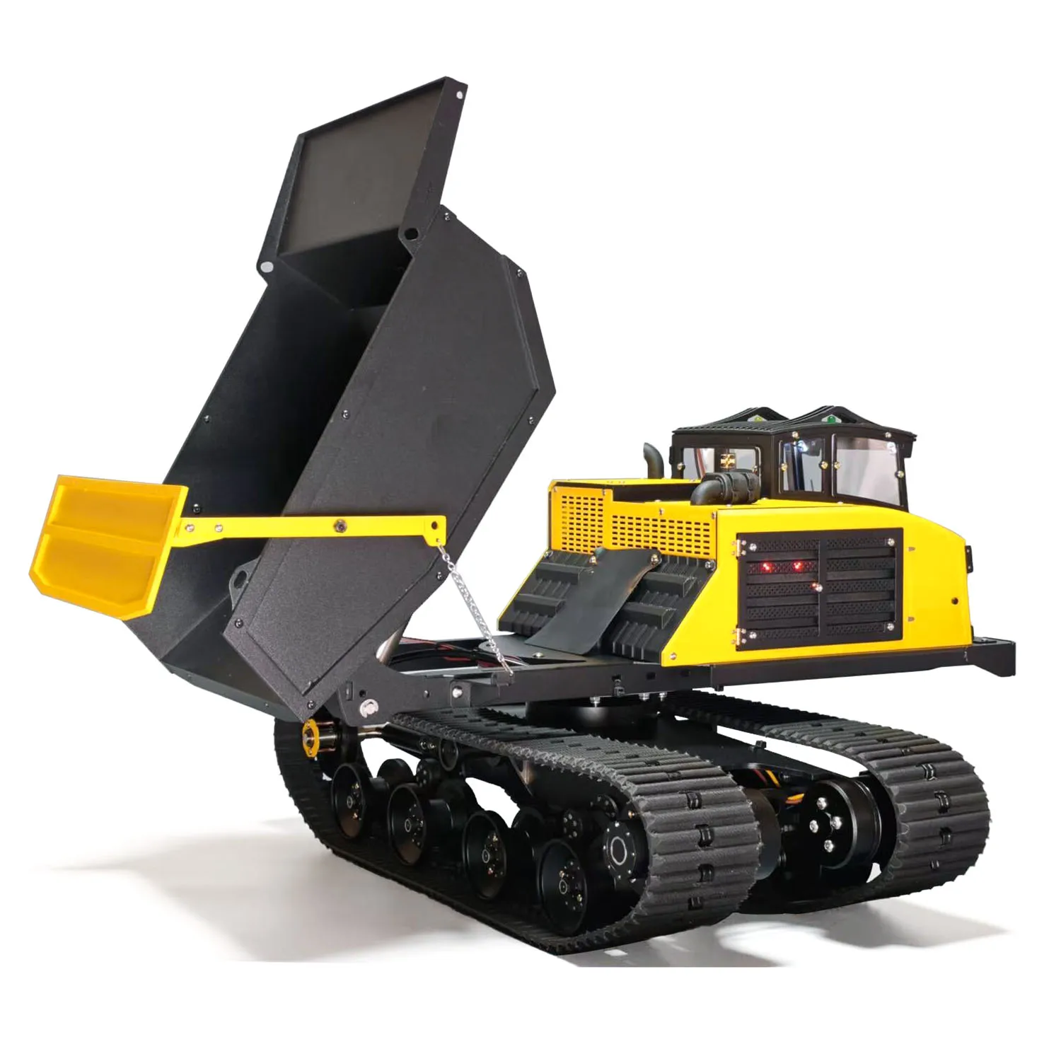 Metal T14R 1/14 Hydraulic RC Dump Truck Panther Crawler Car Tracked Tipper Construction Machine Light Sound System Flysky ST8
Metal T14R 1/14 Hydraulic RC Dump Truck Panther Crawler Car Tracked Tipper Construction Machine Light Sound System Flysky ST8