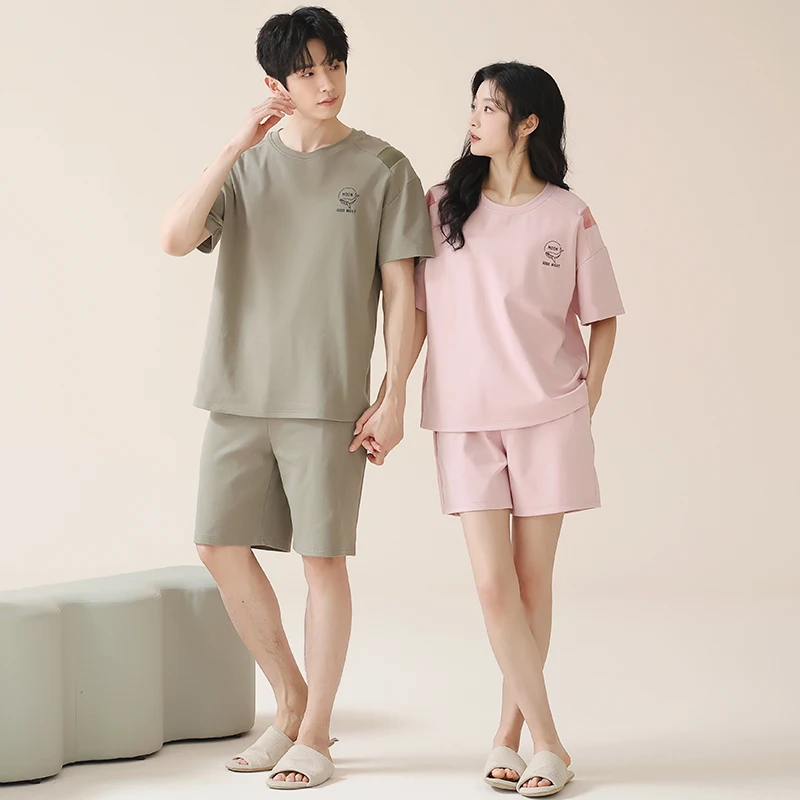 Summer Couple Pajama Set Men 100% Cotton Casual Short Sleeve Pyjamas Women Pijama
Summer Couple Pajama Set Men 100% Cotton Casual Short Sleeve Pyjamas Women Pijama