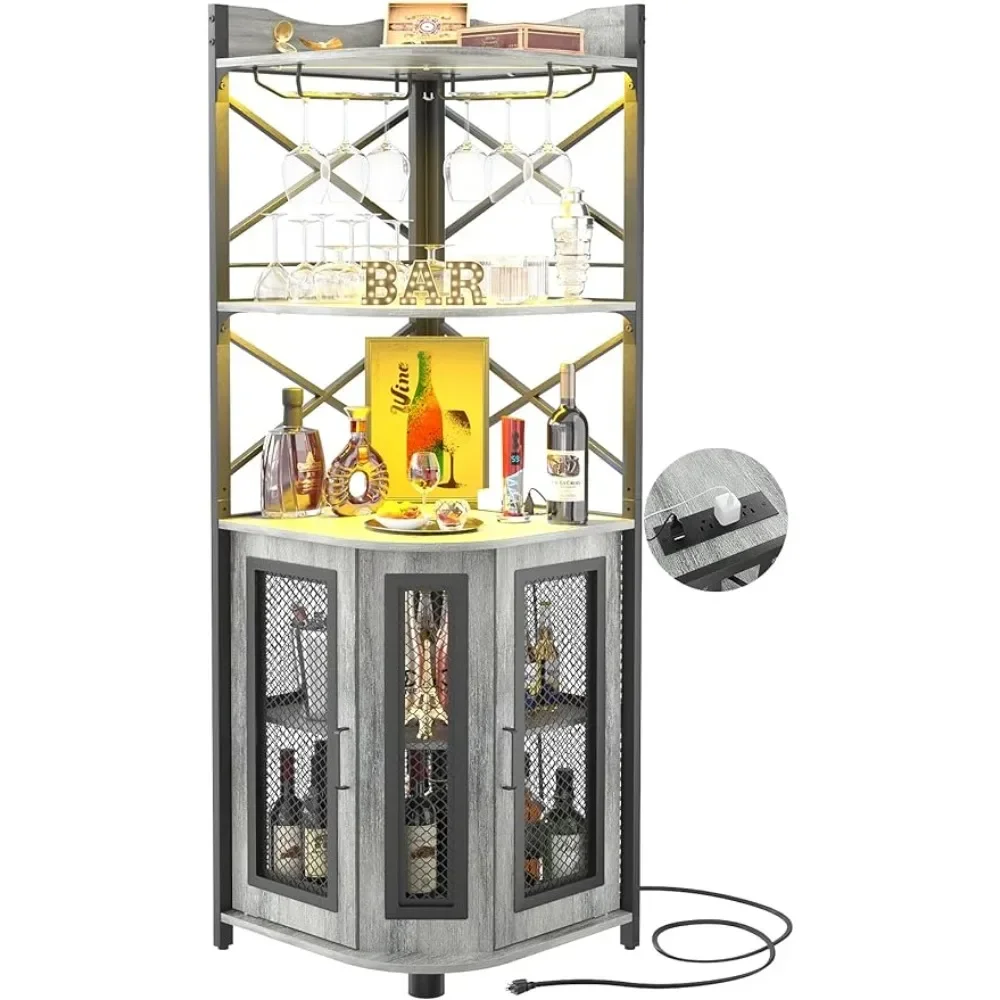 5-Tiers Liquor Cabinet Bar Unit for Home Industrial Wine Cabinet with LED Strip and Glass Holder Table White Oak Tables
5-Tiers Liquor Cabinet Bar Unit for Home Industrial Wine Cabinet with LED Strip and Glass Holder Table White Oak Tables