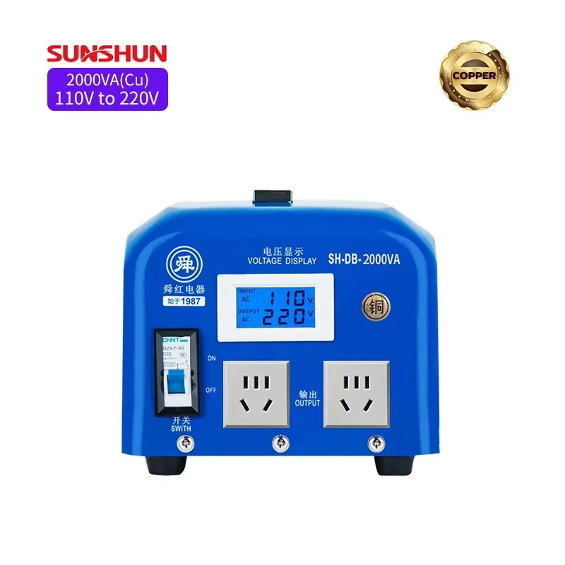 2000W Blue Toroidal Power Converter 110v/220v Auto Voltage Transformer 2000VA/2KW/2KVA 120v/230v/240v 50Hz Frequency
2000W Blue Toroidal Power Converter 110v/220v Auto Voltage Transformer 2000VA/2KW/2KVA 120v/230v/240v 50Hz Frequency