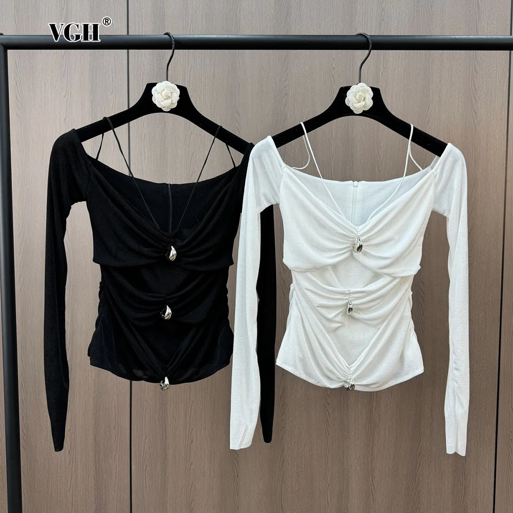 VGH Hotsweet Spliced Diamonds Tees For Women Square Collar Slim Long Sleeve Patchwork Folds T Shirts Female Winter Clothing New
VGH Hotsweet Spliced Diamonds Tees For Women Square Collar Slim Long Sleeve Patchwork Folds T Shirts Female Winter Clothing New