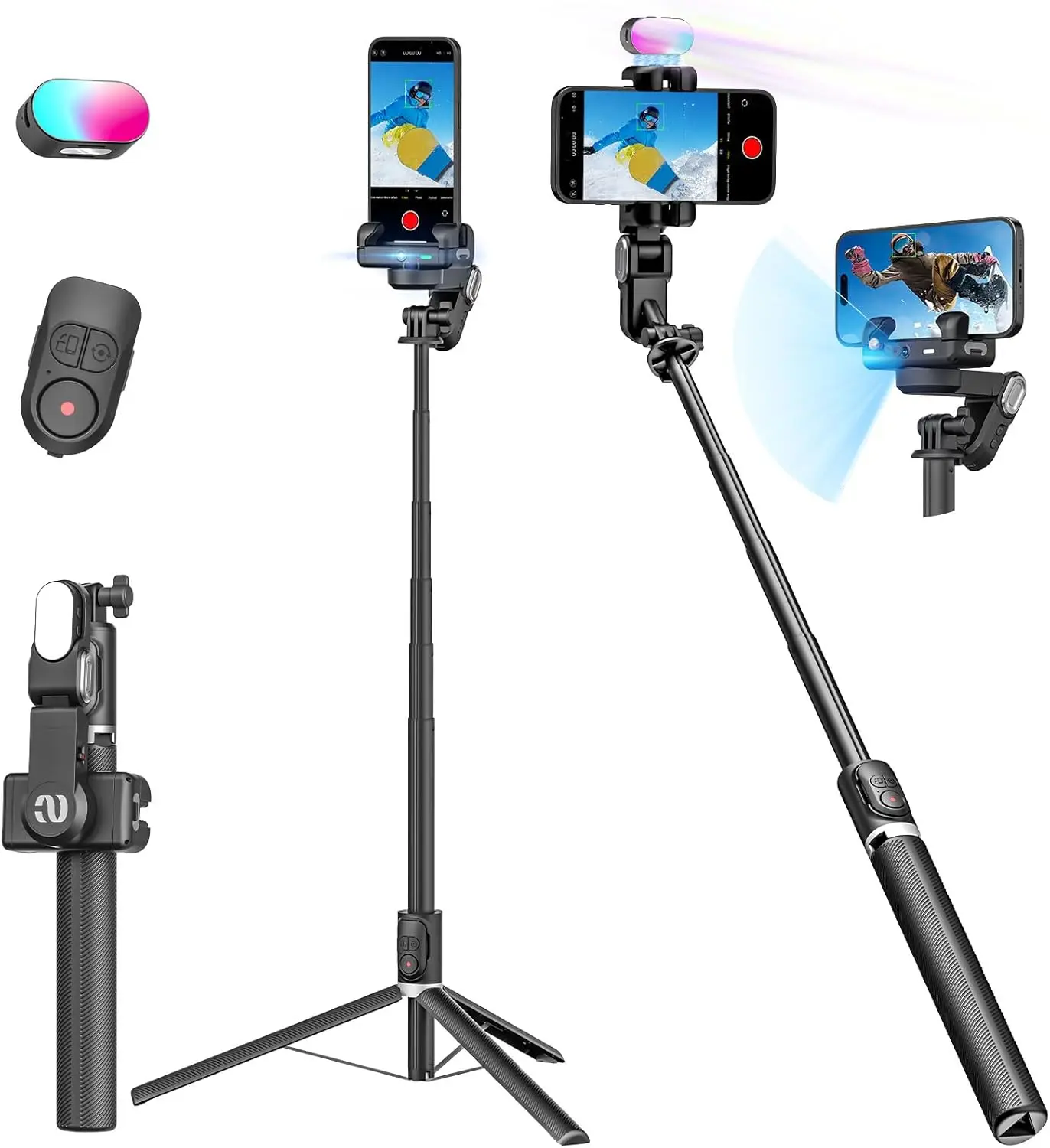 AOCHUAN 1-Axis Handheld Gimbal Stabilizer Selfie Stick Tripod with Fill Light AI Face Tracking Gesture Operation Multipurpose
AOCHUAN 1-Axis Handheld Gimbal Stabilizer Selfie Stick Tripod with Fill Light AI Face Tracking Gesture Operation Multipurpose