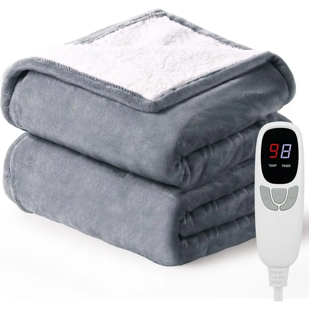 Heated Throw Blanket 50''x60'' Electric Blanket with 9 Heating Levels 10 Timer es Auto-O ast Heating Overheat Protection ETL Cer
Heated Throw Blanket 50''x60'' Electric Blanket with 9 Heating Levels 10 Timer es Auto-O ast Heating Overheat Protection ETL Cer