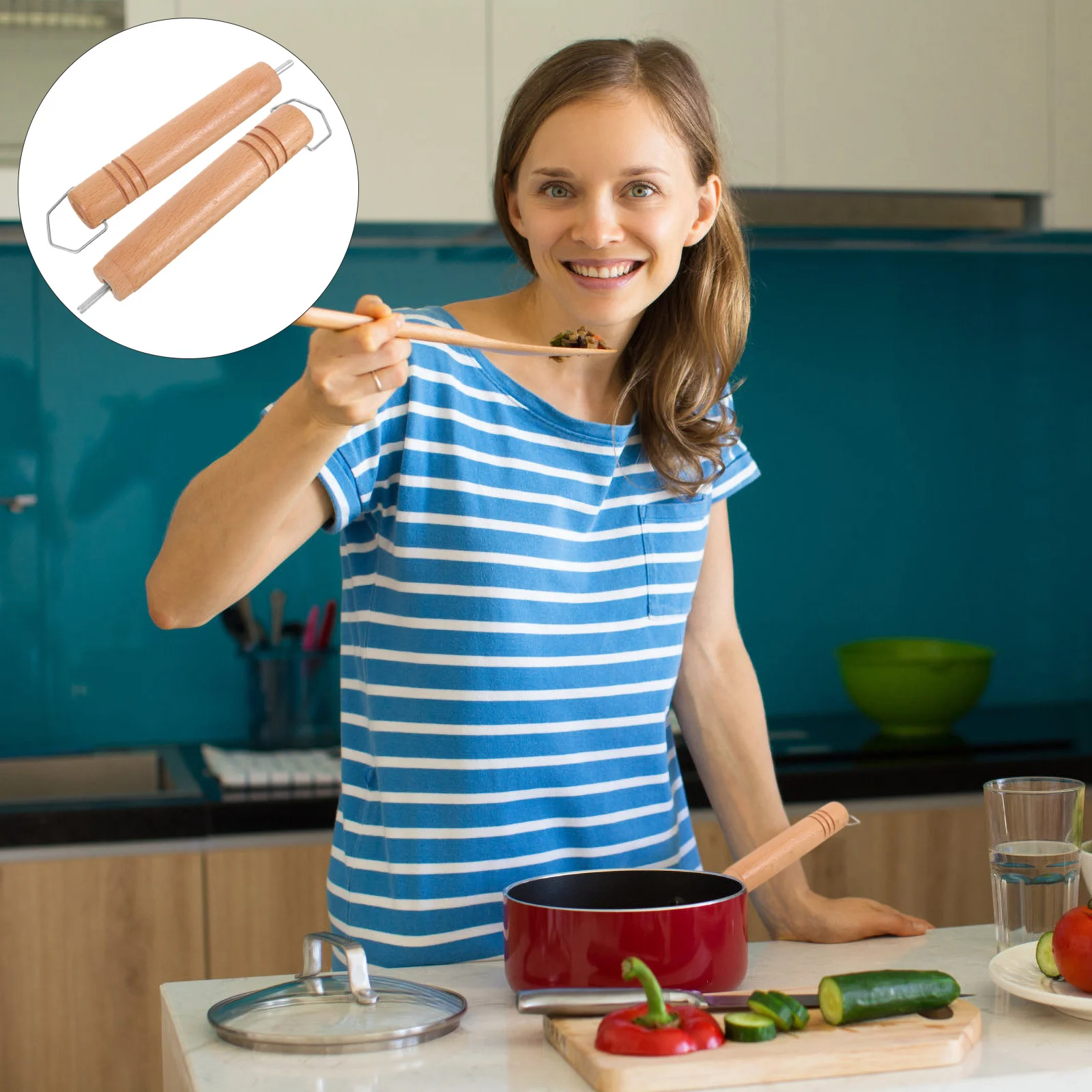 2Pcs Wooden Pot Handle Replacement Pan Grip Heat Resistant for Pot Cookware Kitchen Utensils Accessories
2Pcs Wooden Pot Handle Replacement Pan Grip Heat Resistant for Pot Cookware Kitchen Utensils Accessories