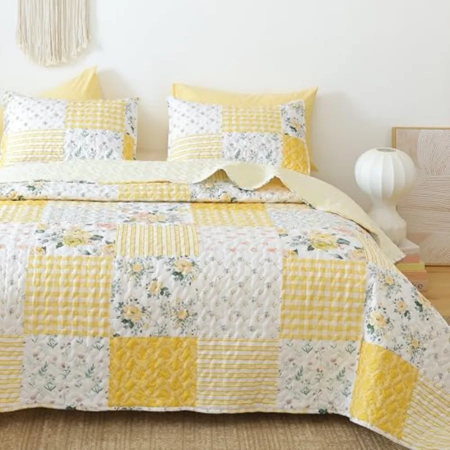 Floral Quilt Set Size Ultra Soft Lightweight Bedspread, 3 Pcs Bedding Set 90"x90" with Pillowcases (20"*26"), All Season Coverl
Floral Quilt Set Size Ultra Soft Lightweight Bedspread, 3 Pcs Bedding Set 90"x90" with Pillowcases (20"*26"), All Season Coverl