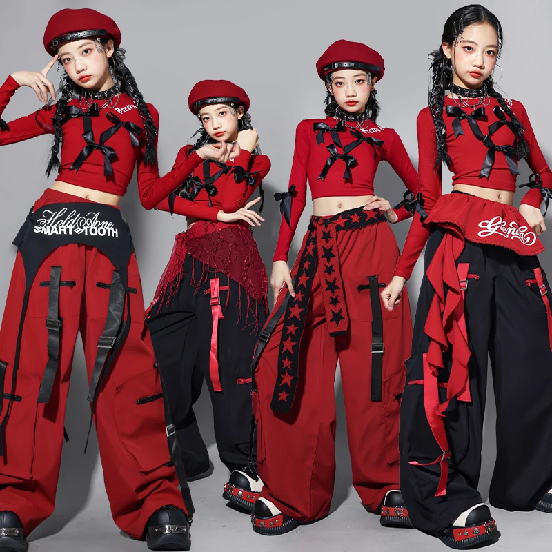 Подростковый K-pop красный укороченный топ, штаны-карго для уличных танцев, детские комплекты одежды в стиле хип-хоп, джаз для девочек, детская уличная одежда, костюмы для подростков
Подростковый K-pop красный укороченный топ, штаны-карго для уличных танцев, детские комплекты одежды в стиле хип-хоп, джаз для девочек, детская уличная одежда, костюмы для подростков