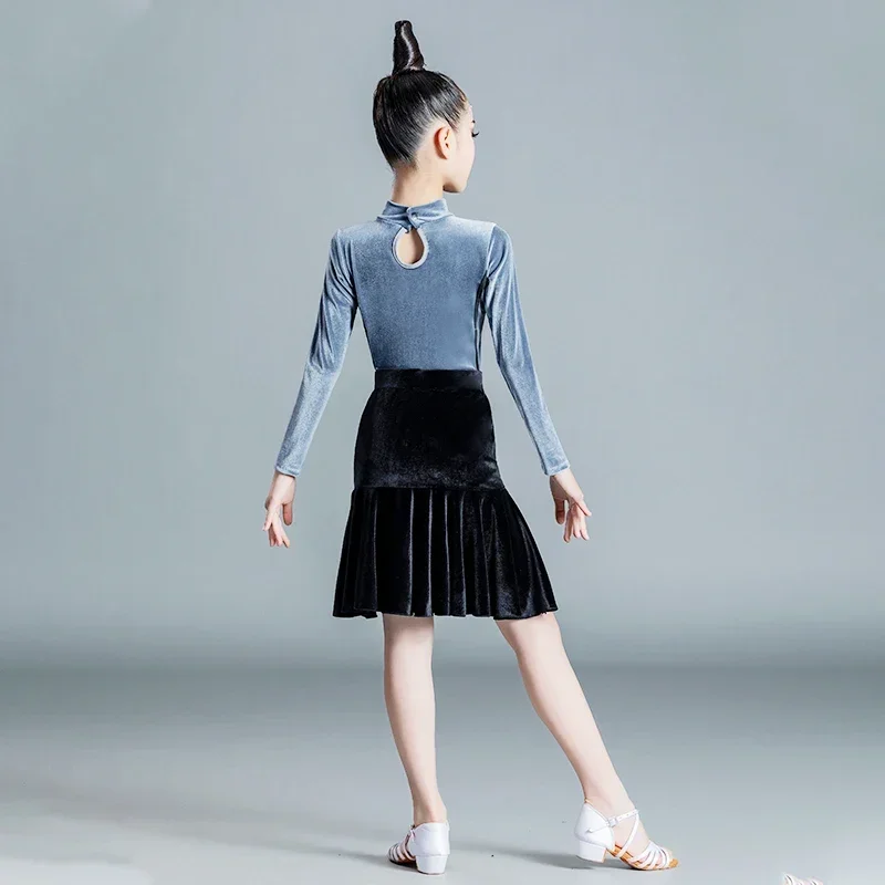 Latin Dance Skirt Girl's Autumn and Winter Velvet Long Sleeve High Collar Slim Professional Grading Examination Regulations Chil
Latin Dance Skirt Girl's Autumn and Winter Velvet Long Sleeve High Collar Slim Professional Grading Examination Regulations Chil