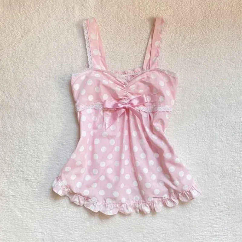 Women's Sweet and cute fairy tale style Y2K casual slim crop top polka dot kawaii bow lace all-match American Gothic cartoon top
Women's Sweet and cute fairy tale style Y2K casual slim crop top polka dot kawaii bow lace all-match American Gothic cartoon top