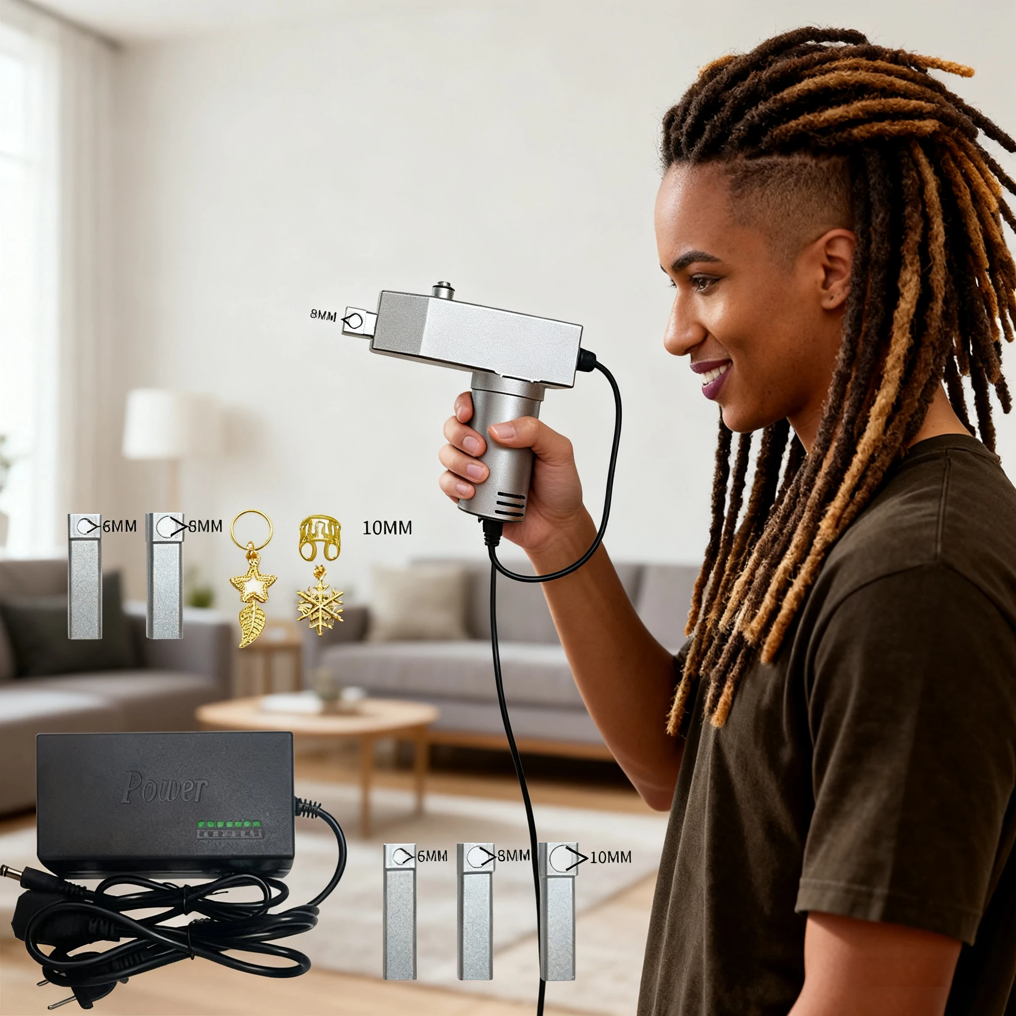 Automatic Instant Dreadlock Maker with 6 Heads, One-Key Operation for Easy DIY Braids, Portable Electric Locs Machine
Automatic Instant Dreadlock Maker with 6 Heads, One-Key Operation for Easy DIY Braids, Portable Electric Locs Machine