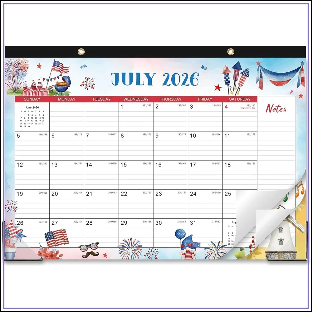 18-Month Desk/Wall Calendar 2026-2027, July 2026 - Dec 2027, 17"x12", Thick Paper, Large Ruled Blocks, Protective Corners
18-Month Desk/Wall Calendar 2026-2027, July 2026 - Dec 2027, 17"x12", Thick Paper, Large Ruled Blocks, Protective Corners