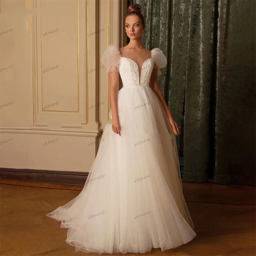 Princess Wedding Dresses Vintage Bridal Gowns Tulle Tiered A-Line Robes Short Puff Sleeves Floor Length 2024 Vestidos De Novia
Princess Wedding Dresses Vintage Bridal Gowns Tulle Tiered A-Line Robes Short Puff Sleeves Floor Length 2024 Vestidos De Novia