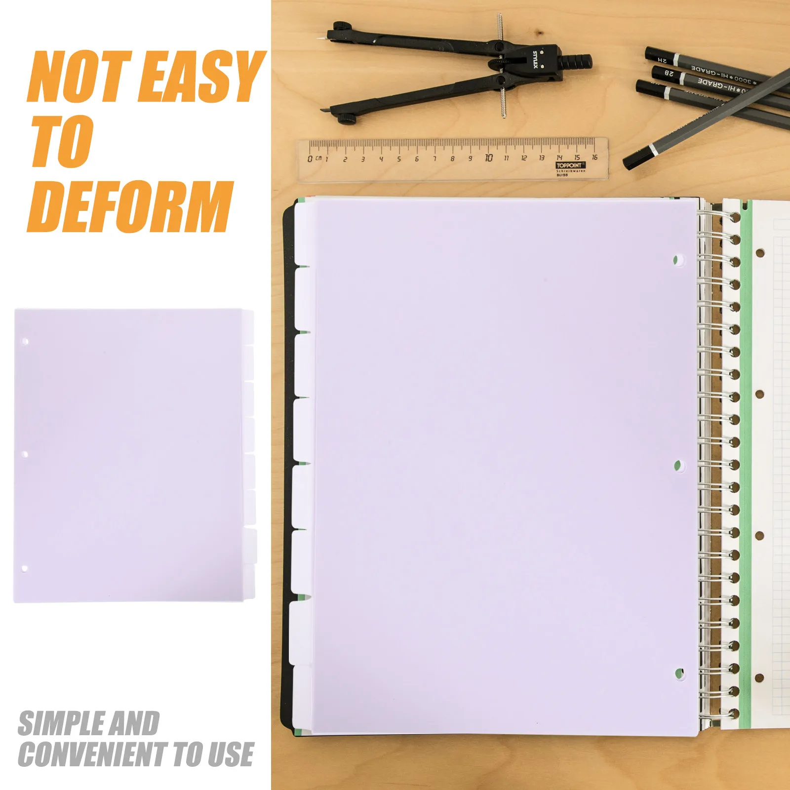 8Pcs Index Dividers Plastic Binder Tabs Detachable Dividers for Notebook Binder Document Classification Page Markers
8Pcs Index Dividers Plastic Binder Tabs Detachable Dividers for Notebook Binder Document Classification Page Markers