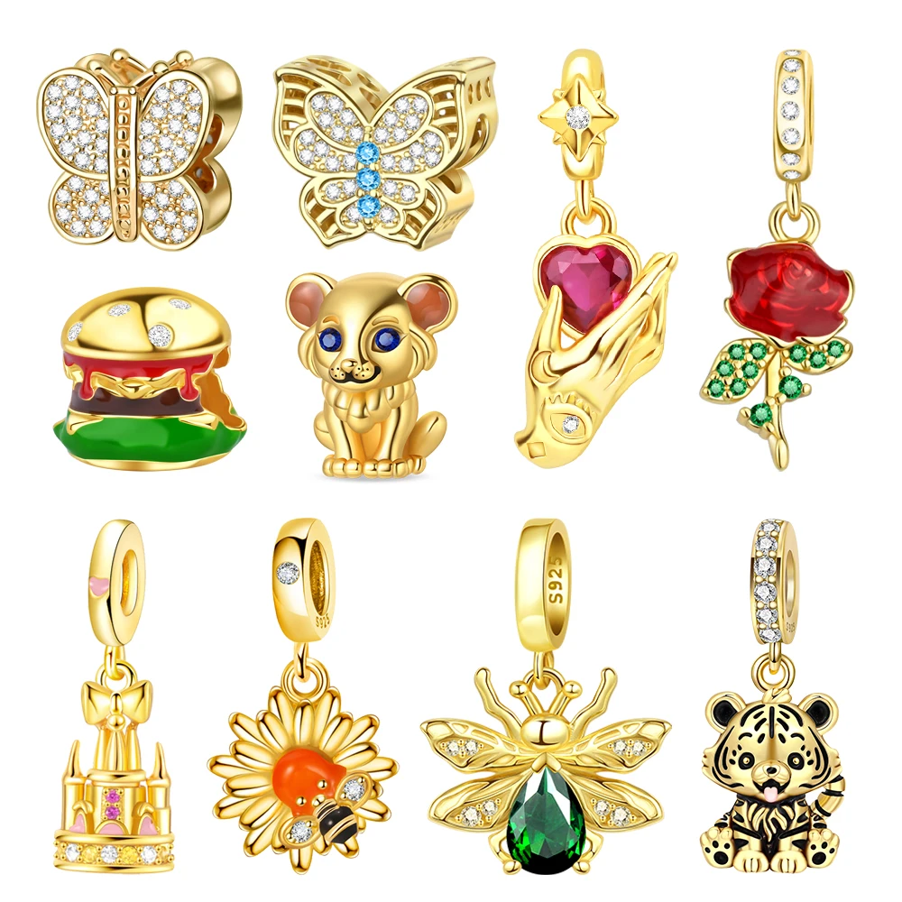 Exquisite 925 Sterling Silver Golden Castle Bee Rose Butterfly String Decoration Fit DIY Bracelet Necklace Boutique Jewelry Gift
Exquisite 925 Sterling Silver Golden Castle Bee Rose Butterfly String Decoration Fit DIY Bracelet Necklace Boutique Jewelry Gift