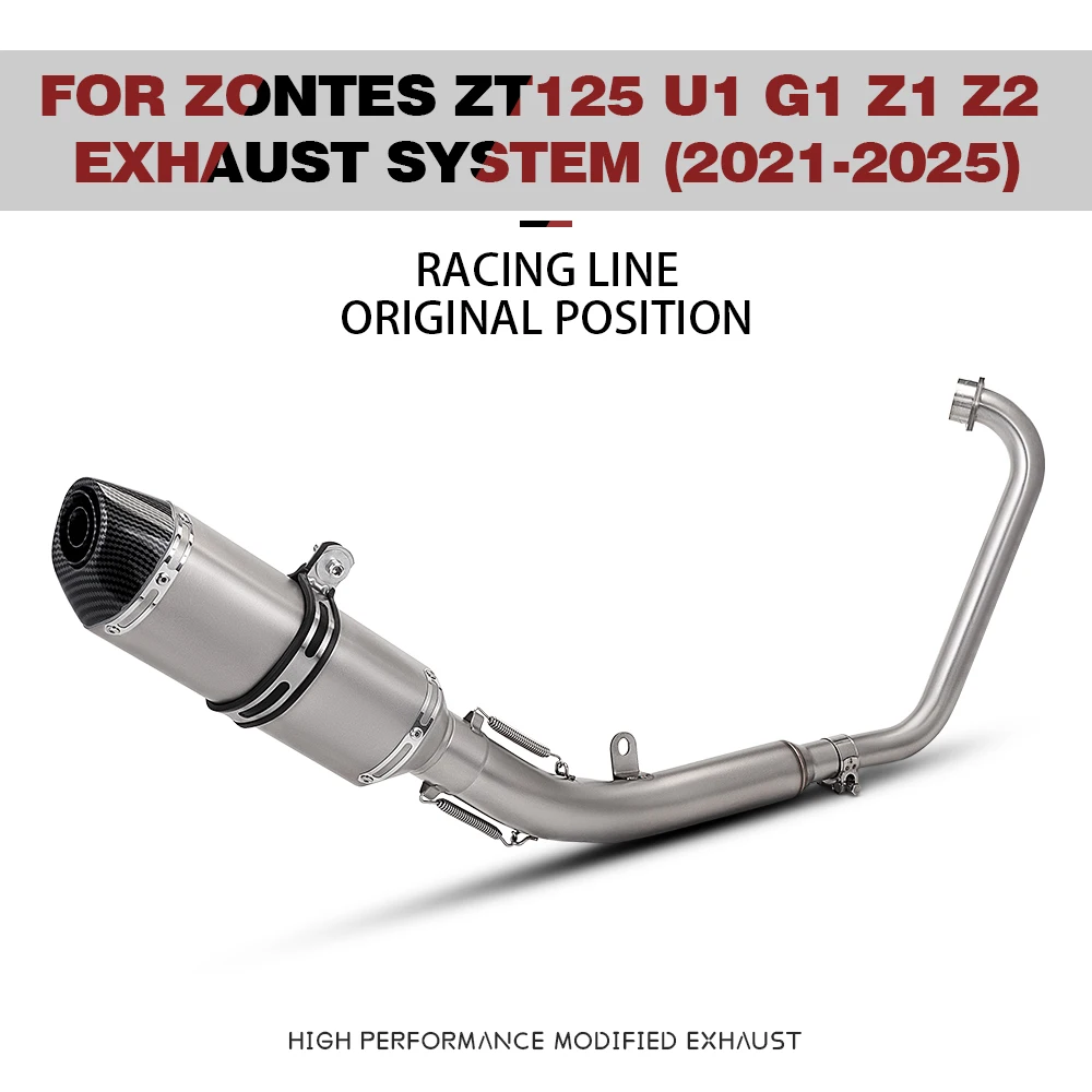 For Zontes ZT125 U1 G1 Z1 Z2 2021-2025 Full System Motorcycle Exhaust Manifold 51MM Connect Muffler with DB Killer
For Zontes ZT125 U1 G1 Z1 Z2 2021-2025 Full System Motorcycle Exhaust Manifold 51MM Connect Muffler with DB Killer