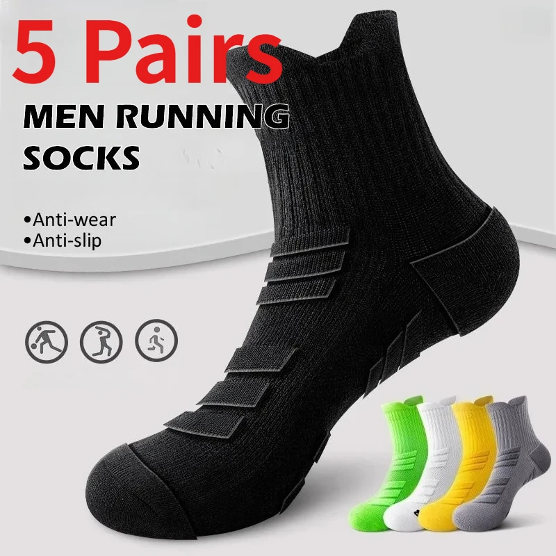 1/5 Pairs Men's Wear Resistant Sports Socks Anti Slip Mid Calf Socks Anti Odor Breathable for Running Cycling Hiking Marathon
1/5 Pairs Men's Wear Resistant Sports Socks Anti Slip Mid Calf Socks Anti Odor Breathable for Running Cycling Hiking Marathon