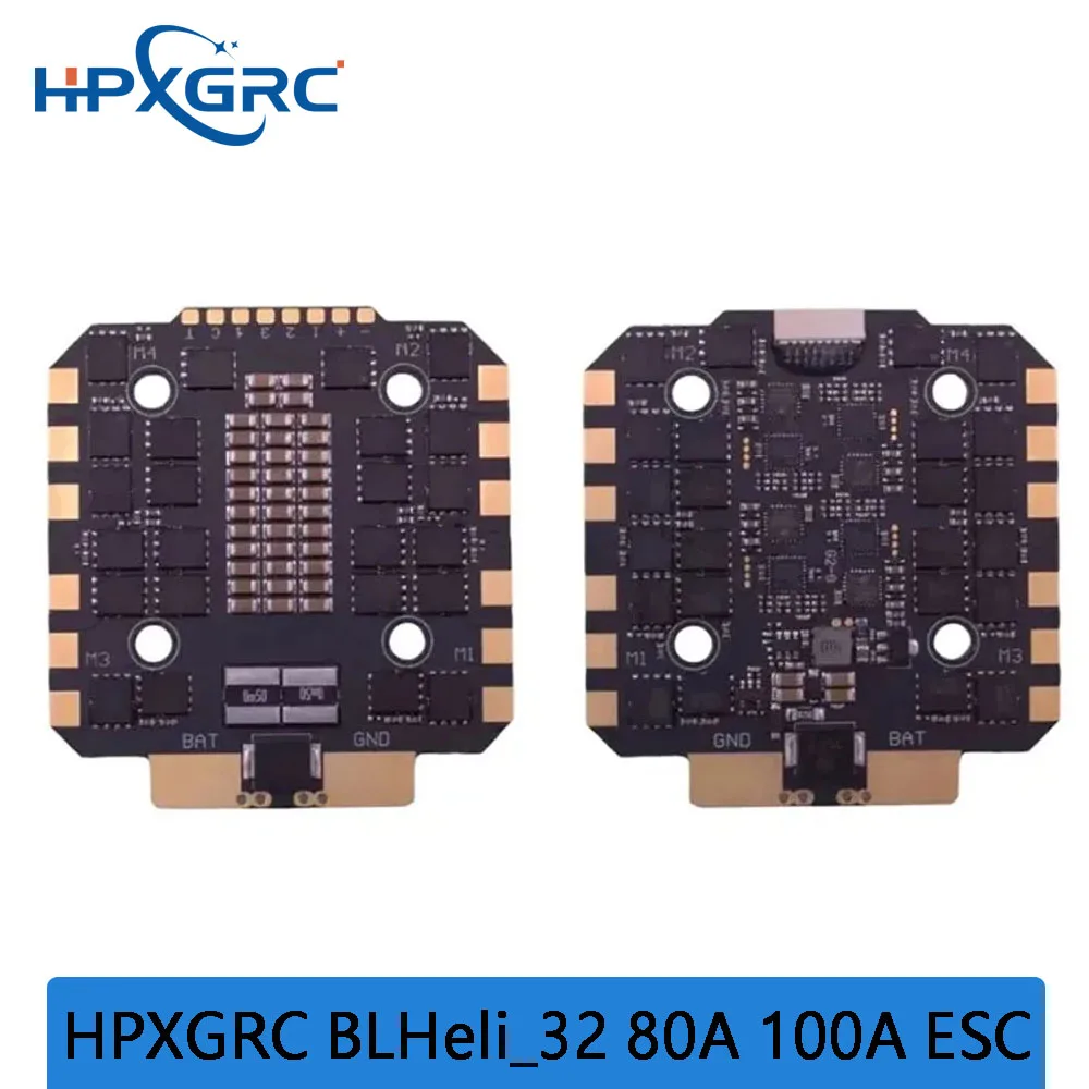 HPXGRC 80A 100A BLHeli_32 ESC, 3-8S 32Bit Electronic Speed Controller 30.5x30.5mm for FPV Drone
HPXGRC 80A 100A BLHeli_32 ESC, 3-8S 32Bit Electronic Speed Controller 30.5x30.5mm for FPV Drone