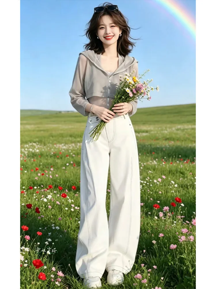 Fashionable Mesh Panel Hoodie And Straight Leg Pants Women's Set Summer New Style Casual Comfortable Breathable High Waist
Fashionable Mesh Panel Hoodie And Straight Leg Pants Women's Set Summer New Style Casual Comfortable Breathable High Waist