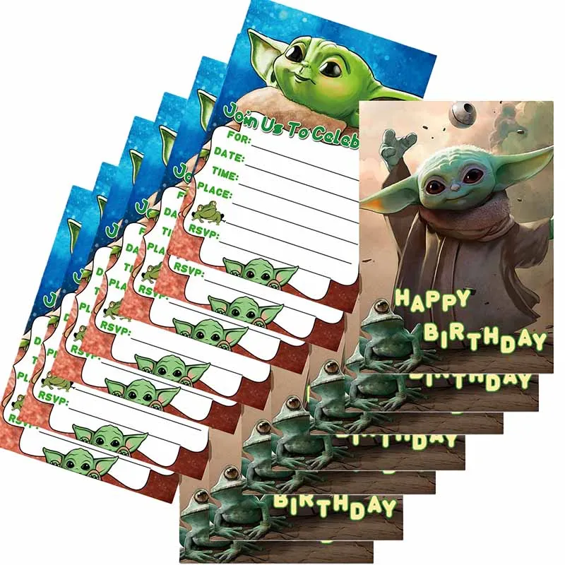 10PCS Star Wars Yoda New Birthday Card Anime Cartoon Birthday Party Invitation Card Mini Greeting Card Baby Shower Party Gifts
10PCS Star Wars Yoda New Birthday Card Anime Cartoon Birthday Party Invitation Card Mini Greeting Card Baby Shower Party Gifts