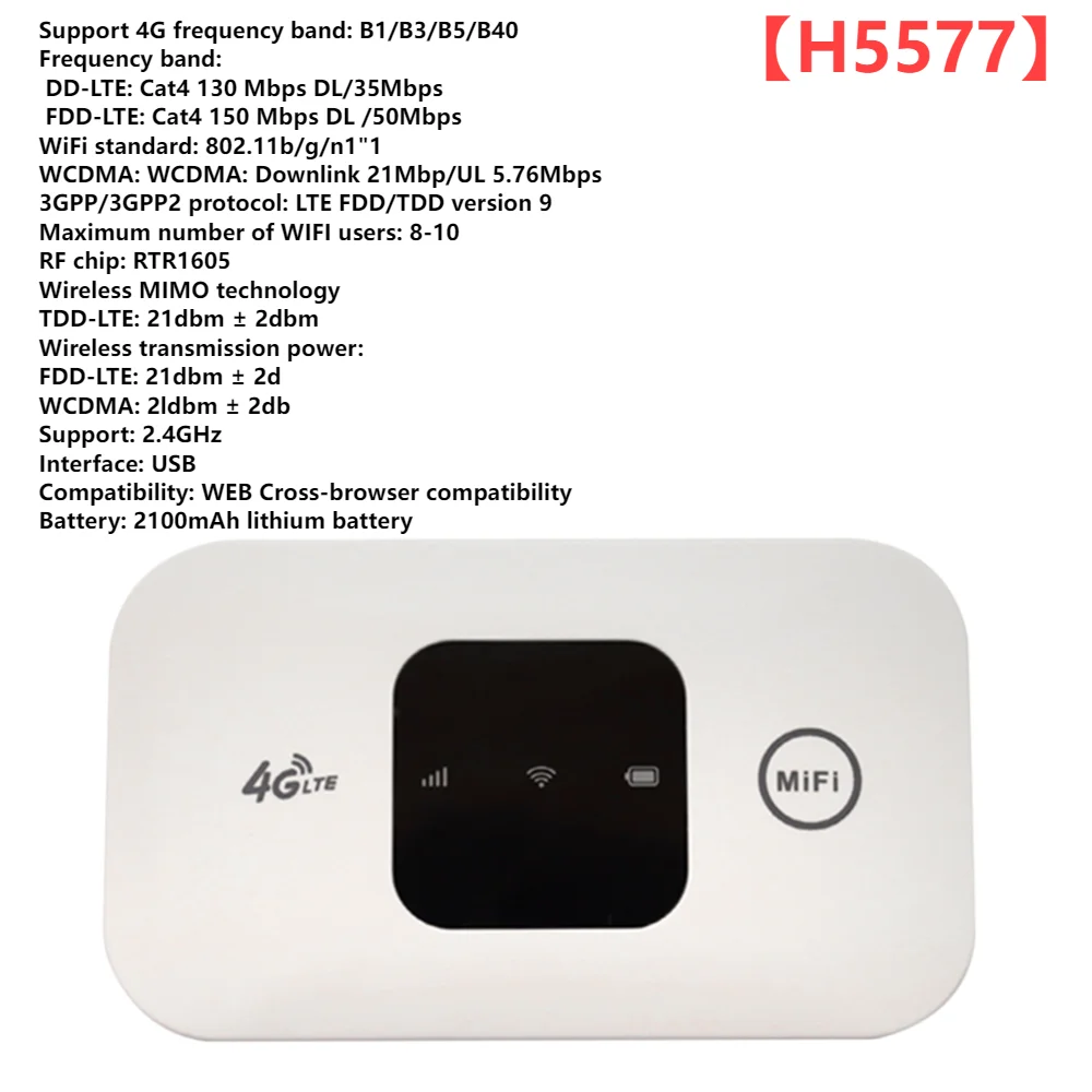 4G Pocket WiFi Router Portable Mobile Hotspot with SIM Card Slot Wireless Modem Wide Coverage 4G Wireless Router
4G Pocket WiFi Router Portable Mobile Hotspot with SIM Card Slot Wireless Modem Wide Coverage 4G Wireless Router