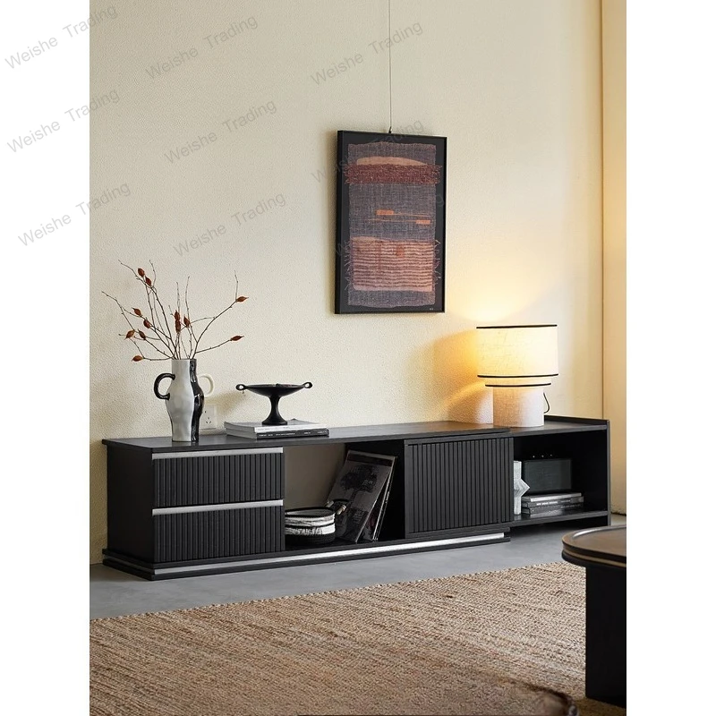 Telescopic TV Cabinet Black Living Room Home Storage Locker Integrated Solid Wood Retro TV Cabinet
Telescopic TV Cabinet Black Living Room Home Storage Locker Integrated Solid Wood Retro TV Cabinet
