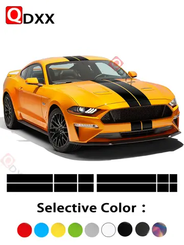 Car Racing Stripes Front to Rear Kit Wrap Vinyl Decal Stickers for Ford Mustang 2009-2021 Accessories