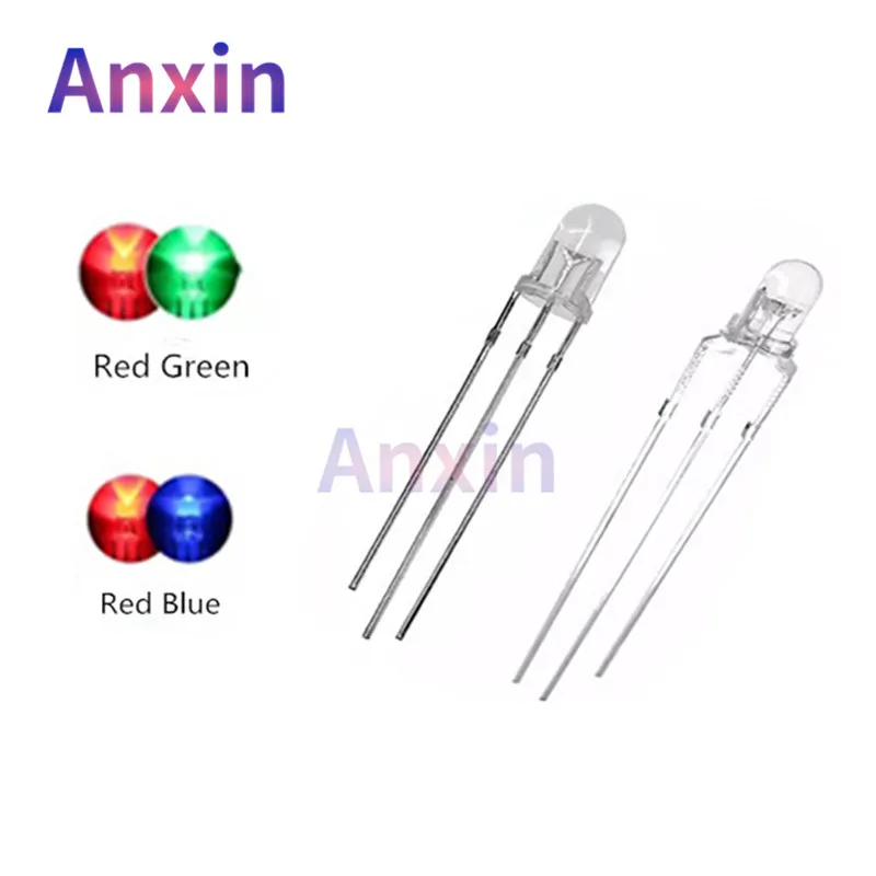 50PCS 3mm 5mm Bicolor Lamp Red Green Blue Common Anode / Cathode 3Pin Diffused Foggy Type Highlight LED Emitting Diode DIY KIT
50PCS 3mm 5mm Bicolor Lamp Red Green Blue Common Anode / Cathode 3Pin Diffused Foggy Type Highlight LED Emitting Diode DIY KIT