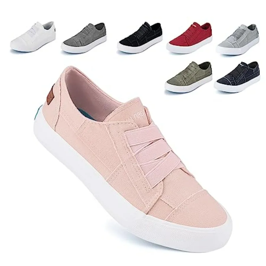 JENN ARDOR Women's Stylish Slip On Sneakers No Laces Elastic Low Top Canvas Sneakers Trendy Flats Comfortable Casual Walking Sh
JENN ARDOR Women's Stylish Slip On Sneakers No Laces Elastic Low Top Canvas Sneakers Trendy Flats Comfortable Casual Walking Sh