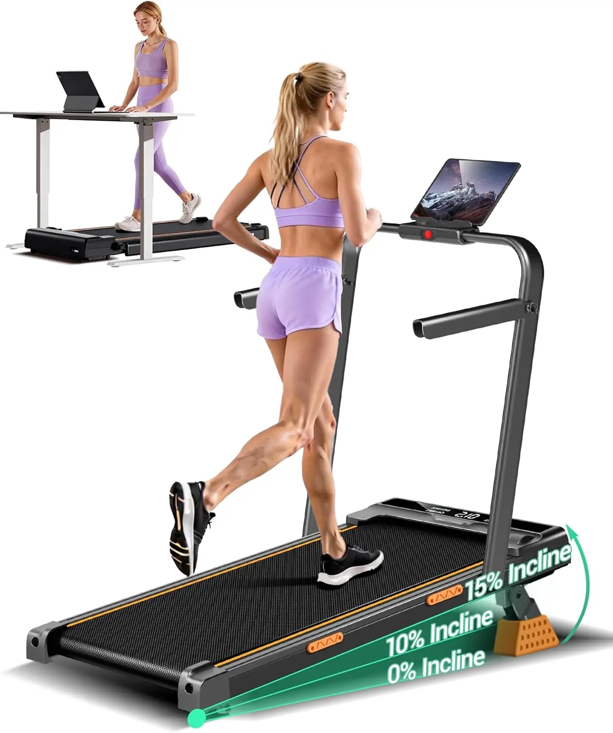 4-in-1 Walking Pad Treadmill with 15% Incline, Quiet Under Desk for Home Office, Compact Foldable, 330LBS Capacity
4-in-1 Walking Pad Treadmill with 15% Incline, Quiet Under Desk for Home Office, Compact Foldable, 330LBS Capacity