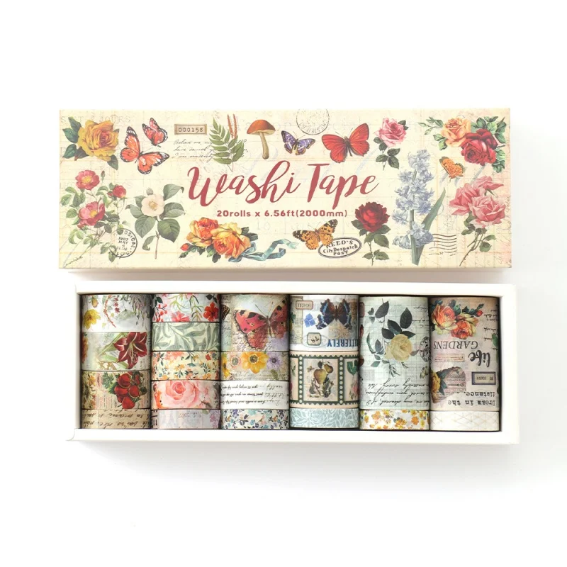 20 Rolls Retro Plant Tape Set Christmas Butterfly Flower Tape Diary DIY Decorative Stickers Hand Account Collage
20 Rolls Retro Plant Tape Set Christmas Butterfly Flower Tape Diary DIY Decorative Stickers Hand Account Collage