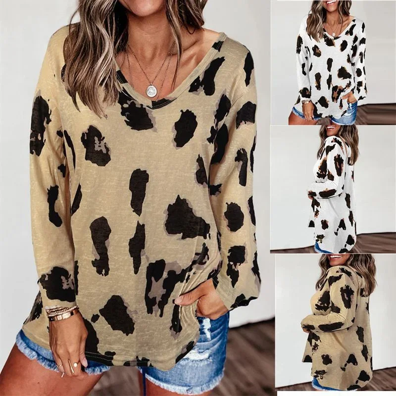 Women Fashion Autumn Winter Long Sleeve T-shirt Loose Pullover Tops Leopard Printed Casual Blouse
Women Fashion Autumn Winter Long Sleeve T-shirt Loose Pullover Tops Leopard Printed Casual Blouse