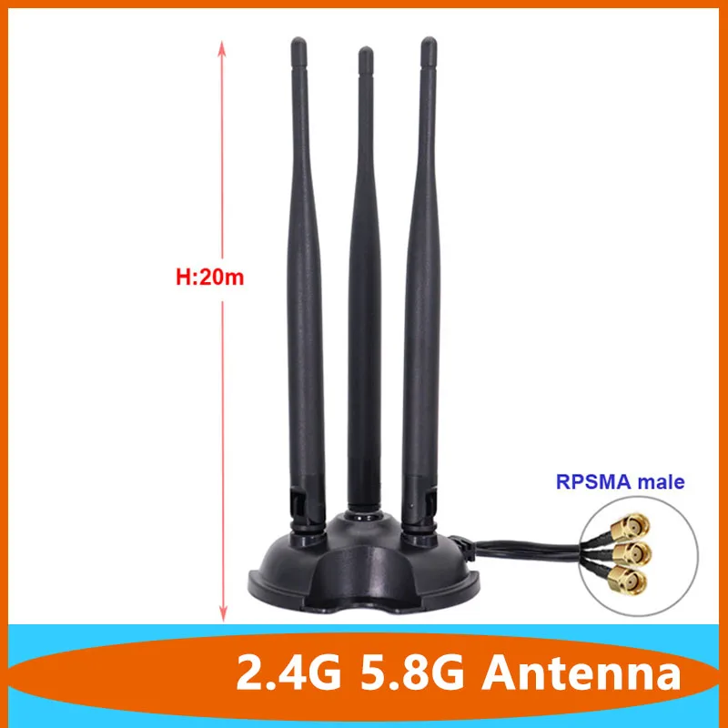 3*3 2.4G 5.8G Dual Band Extension Cable with Magnetic Base 12DB RPSMA Antenna for WIFI Router Networking Wireless Network Card
3*3 2.4G 5.8G Dual Band Extension Cable with Magnetic Base 12DB RPSMA Antenna for WIFI Router Networking Wireless Network Card
