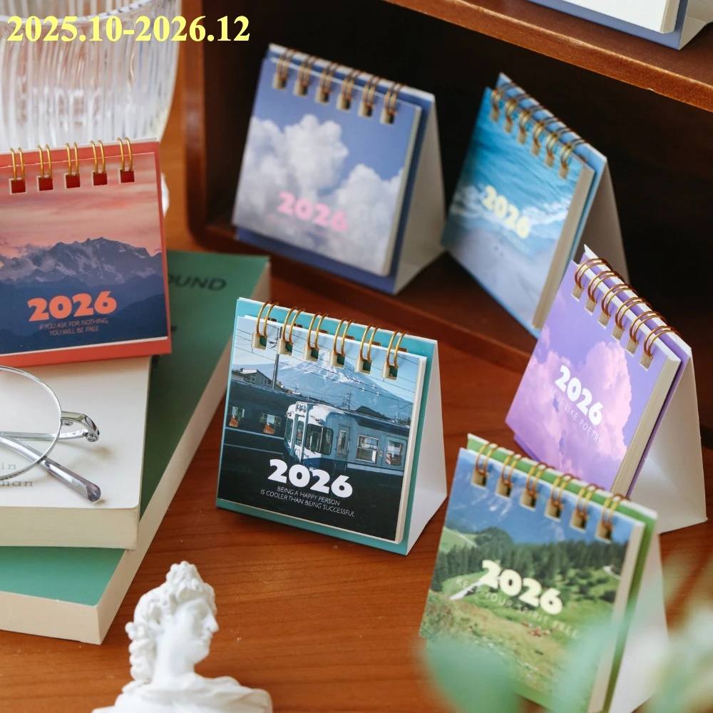 1pc 2026 Mini Desk Calendar Portable Desk Planner Metal Double Coil, Triangular Stable Base for Schedule Tracker, Planner
1pc 2026 Mini Desk Calendar Portable Desk Planner Metal Double Coil, Triangular Stable Base for Schedule Tracker, Planner