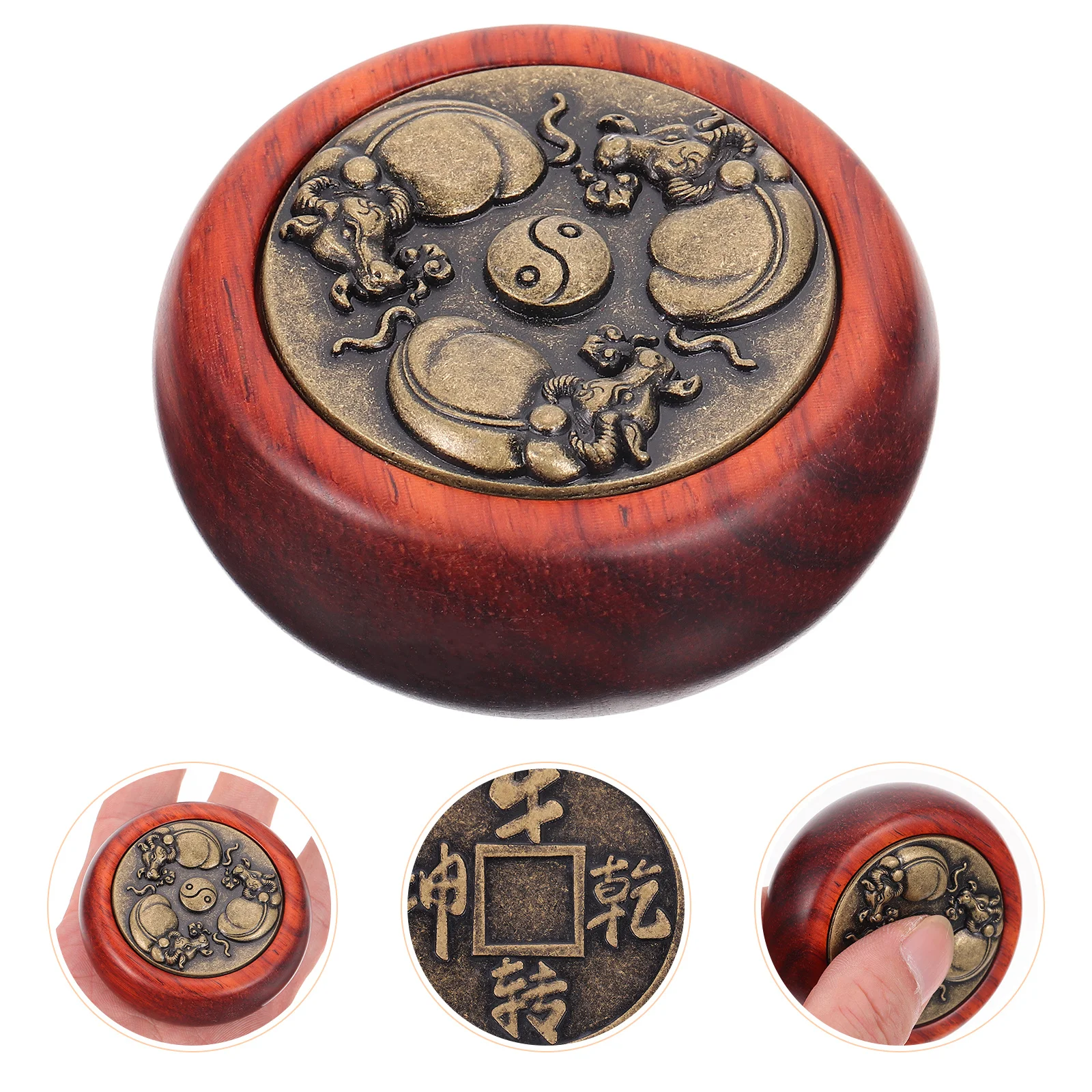 1Pcs Brass Luck Ornament Sandalwood Vintage Craft Round Desktop Decoration Home Office Table Adornment Chinese Style Brass
1Pcs Brass Luck Ornament Sandalwood Vintage Craft Round Desktop Decoration Home Office Table Adornment Chinese Style Brass