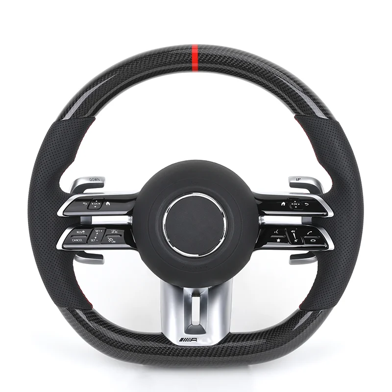Half Perforated Leather Carbon Fiber Steering Wheel for Mercedes Benz W205 W206 W176 W177 W213 W464 W222 W223 C217 C63 E63 AMG
Half Perforated Leather Carbon Fiber Steering Wheel for Mercedes Benz W205 W206 W176 W177 W213 W464 W222 W223 C217 C63 E63 AMG