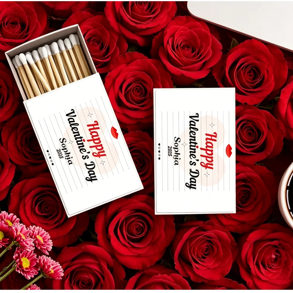 Custom Happy Valentine's Day Matchboxes, Romantic Party Favors for Her & Celebrations
Custom Happy Valentine's Day Matchboxes, Romantic Party Favors for Her & Celebrations