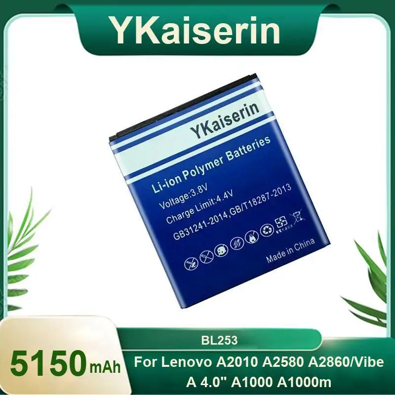 Для Lenovo A2010 A2580 A2860 Vibe A 4,0 "A1000 A1000m BL253 Быстрая зарядка 5150 мАч Аккумулятор мобильного телефона 
Для Lenovo A2010 A2580 A2860 Vibe A 4,0 "A1000 A1000m BL253 Быстрая зарядка 5150 мАч Аккумулятор мобильного телефона